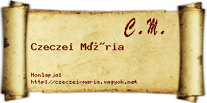 Czeczei Mária névjegykártya